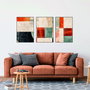Wallity Set de 3 Pinturas Decorativas de MDF Multicolor